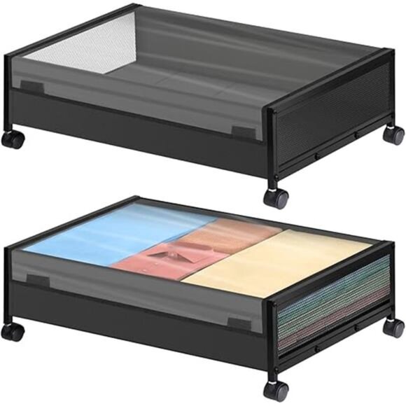 2-Pack Under Bed Storage with Wheels - Fulpower Rolling Underbed Organizer - Picture 7 of 7